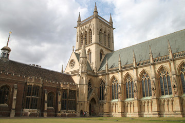 Interior of a college in the university of Cambridge.