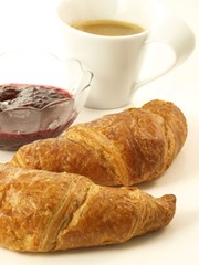 Sweet breakfast, close up, isolated