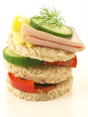Heap of sadwiches, isolated