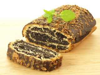 Slice of poppy-seed cake