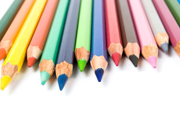 color pencils isolated on the white