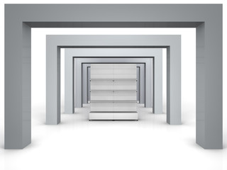 3d stand for exhibit in the grey interior