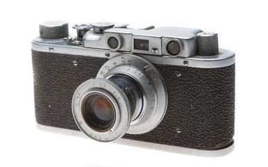 Old camera on a white background
