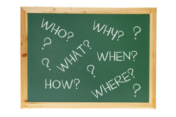 Black Board with  Interrogative Pronouns