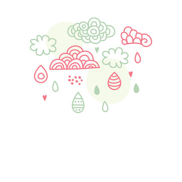 recommend clip art: Doodle clouds and rain