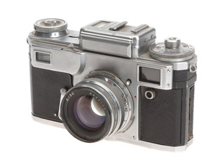 Old camera on a white background