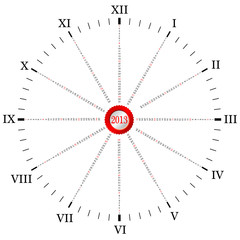 calendar for 2013 year in the form of clock two