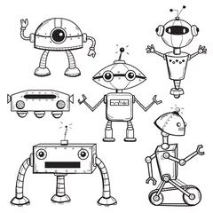 Deurstickers Robots collectie, vectorillustratie © karika