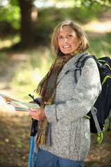 Woman backpacking