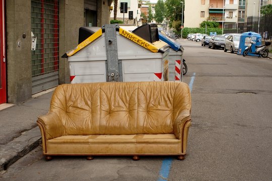 discarded sofa