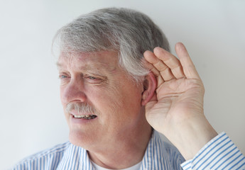 mature man has trouble hearing