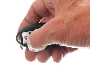 Thumb on keyless wireless door opener