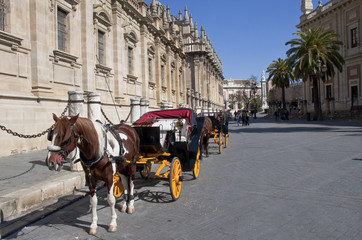 Traditionelle Pferdekutsche in Sevilla