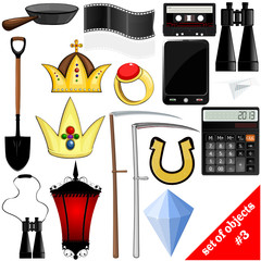 Vector drawing of a set of objects. EPS10