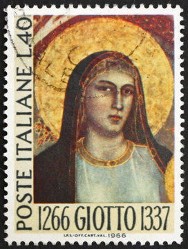Postage stamp Italy 1966 Madonna, by Giotto, painter
