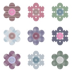 set with scrapbook flowers