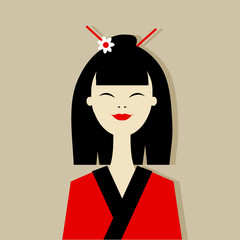 Asian woman portrait for your design