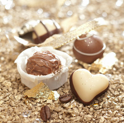 Handmade chocolate heart truffle