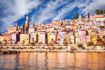 Plakat Provence village Menton scenic view