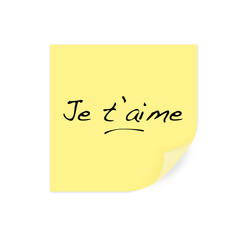 post-it - Je t'aime - romantisme