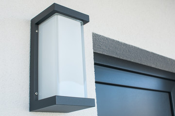 modern lamp next to door