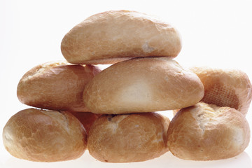 roll bread on the white background
