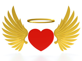 Obraz premium Heart with wings