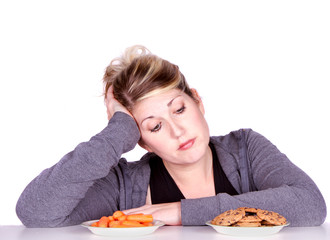 Woman on diet making eating choices