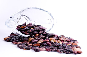 Color kidney beans in a bowl isolated on a white background