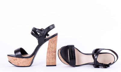 Sexy fashionable shoes isolated on white background.