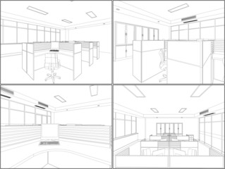 Interior Office Room Vector 11