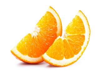 Fresh orange slices isolated on white