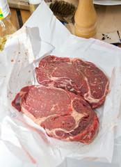 raw steaks