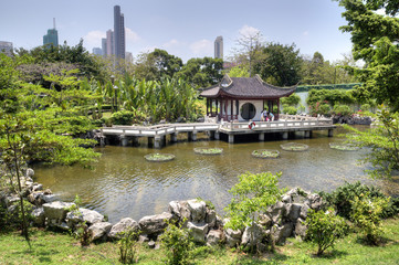 Obraz premium Chinese Garden, Kowloon Walled City Park, HK.