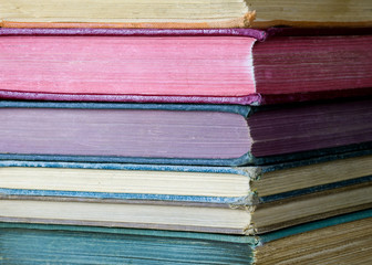Stack of Old, Colorful Books