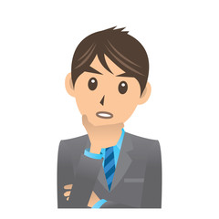 サラリーマン D 1 考える イラスト