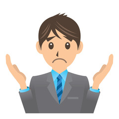 サラリーマン D 1 お手上げ イラスト