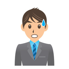 サラリーマン D 2 焦り イラスト