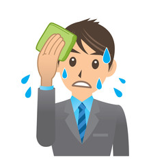 サラリーマン D 3 暑い イラスト