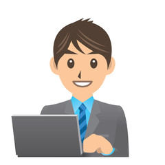 サラリーマン D IT ノートパソコン イラスト
