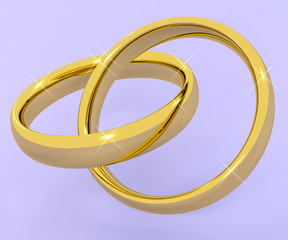 Gold Rings Representing Love Valentine And Romance