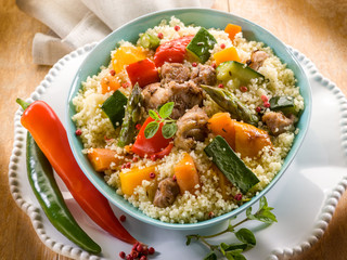 cous cous with meat  and vegetables