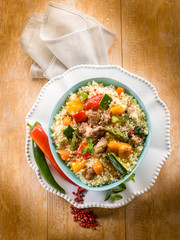 cous cous with meat  and vegetables