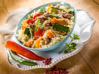 cous cous with meat  and vegetables
