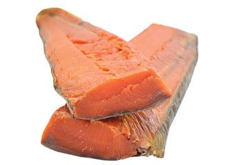 Two pieces of smoked salmon