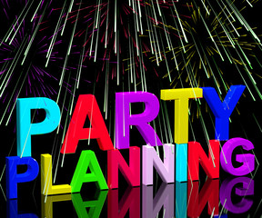 Party Planning Words Showing Birthday Or Anniversary Celebration