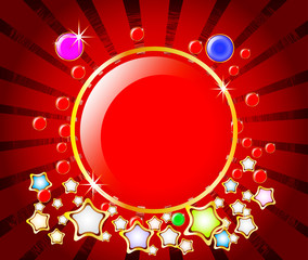 Elegant round display with red color