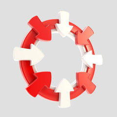 Arrow attention symbol badge isolated