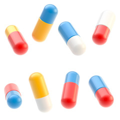 Medicine pills isolated on white