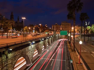 Cercles muraux Barcelona Rue de nuit de Barcelone